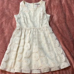 Cream Forever 21 flower dress medium